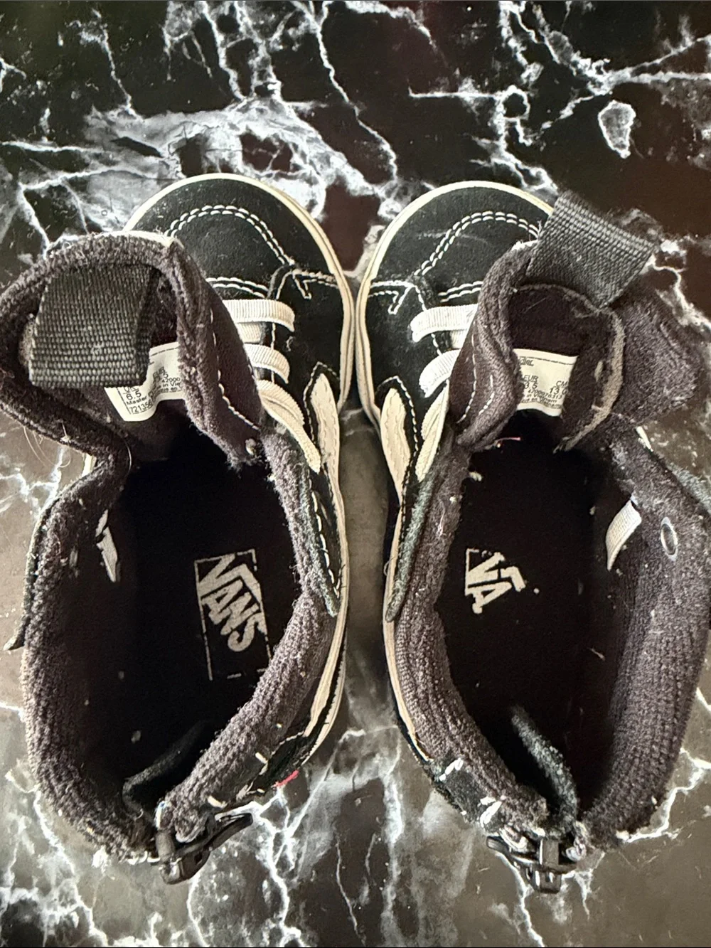 Vans Kids Black and White High-Top Skate Sneakers